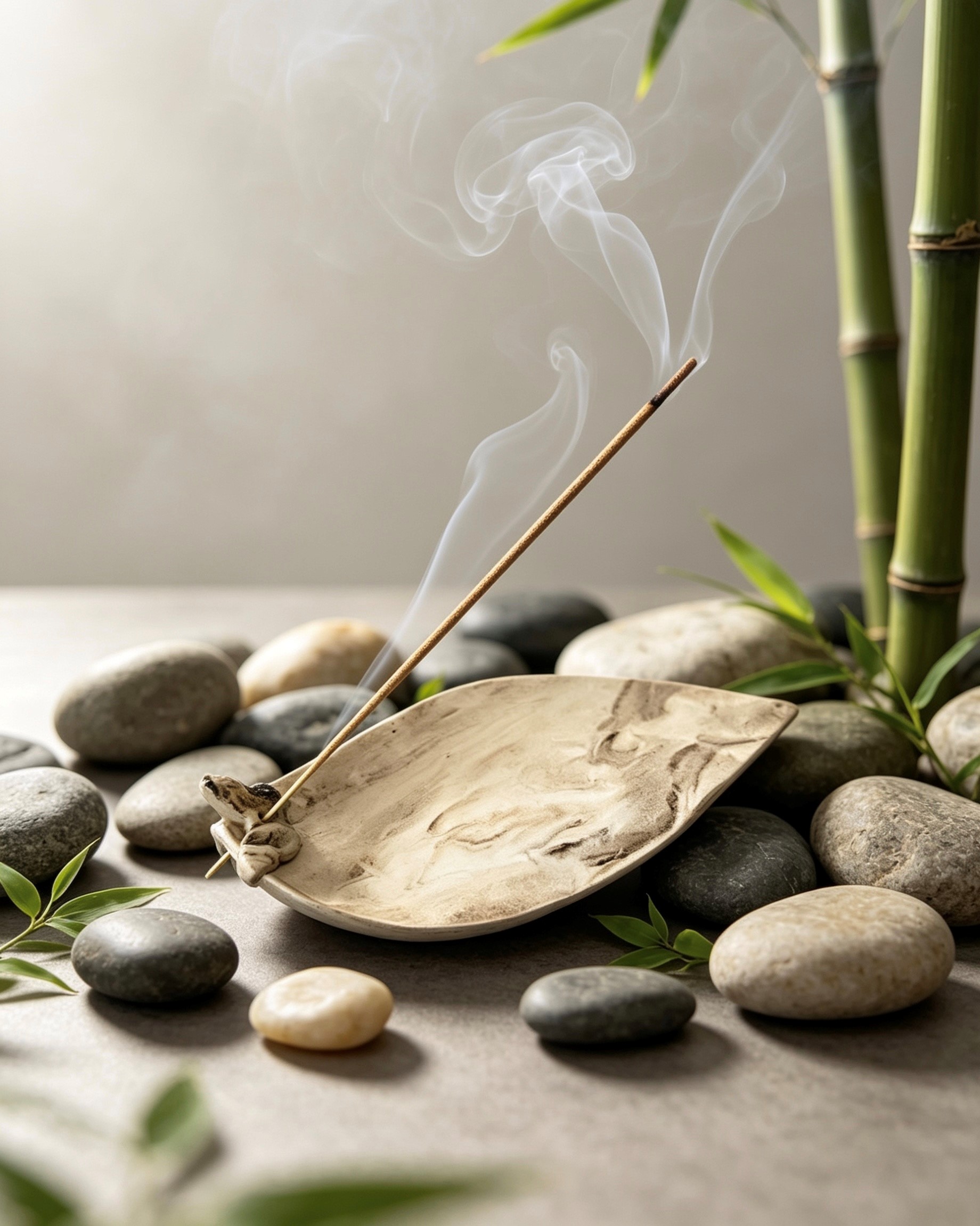 Porte encens en faïence dans une ambiance zen par Gana