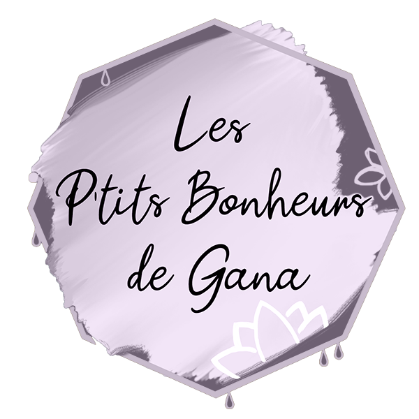 logo les ptits bonheurs de Gana en couleur parme